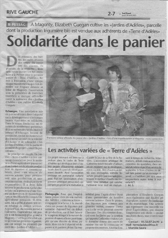Sud-Ouest, avril 2006