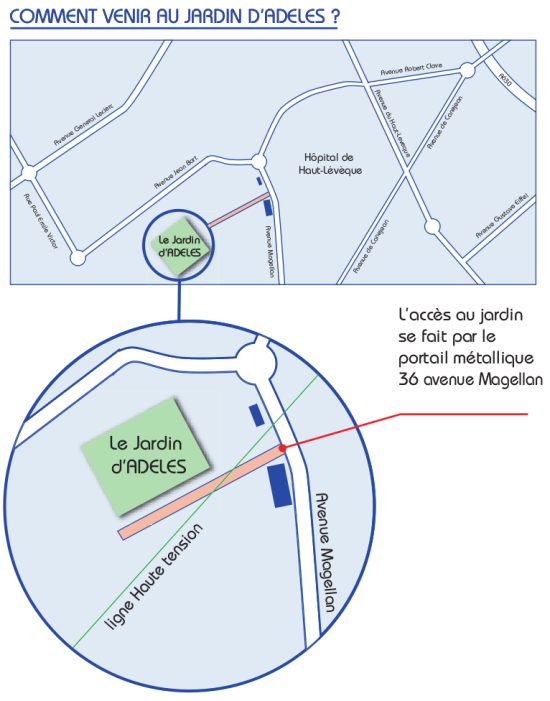 plan d'accès au Jardin d'ADELES