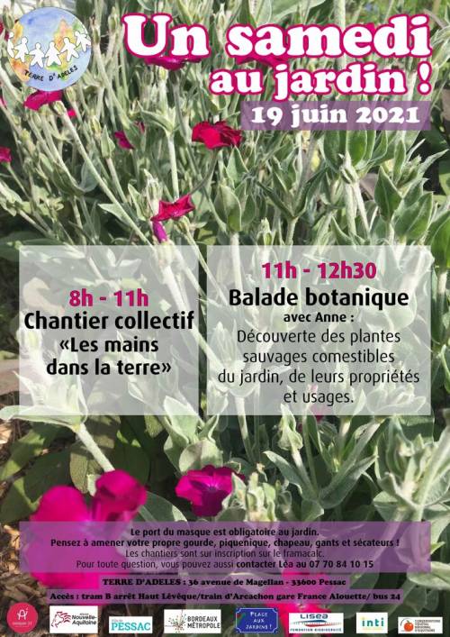 Affiche de la journée « Samedi au Jardin » du samedi 19 juin 2021